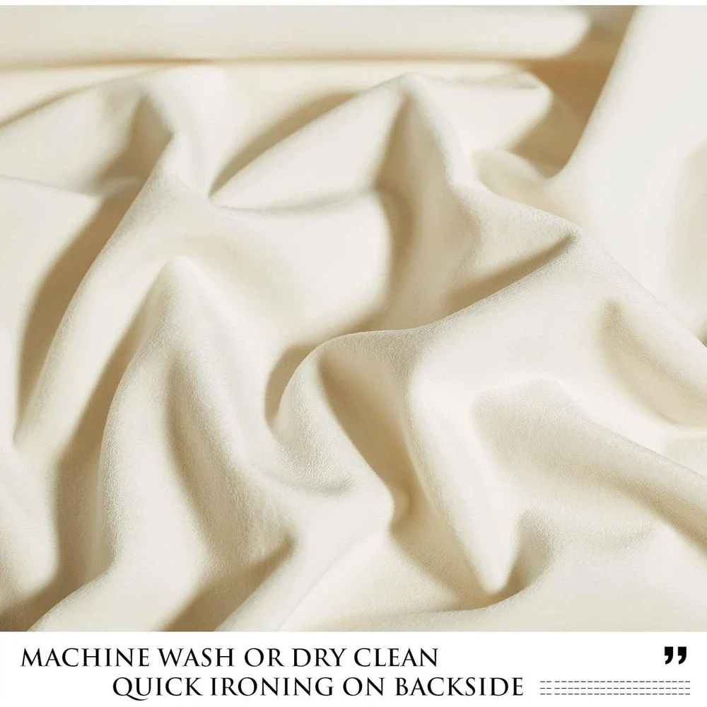 Cream Curtain Panels,‎ Silver Grommet Top, Light Filtering Window Drapes